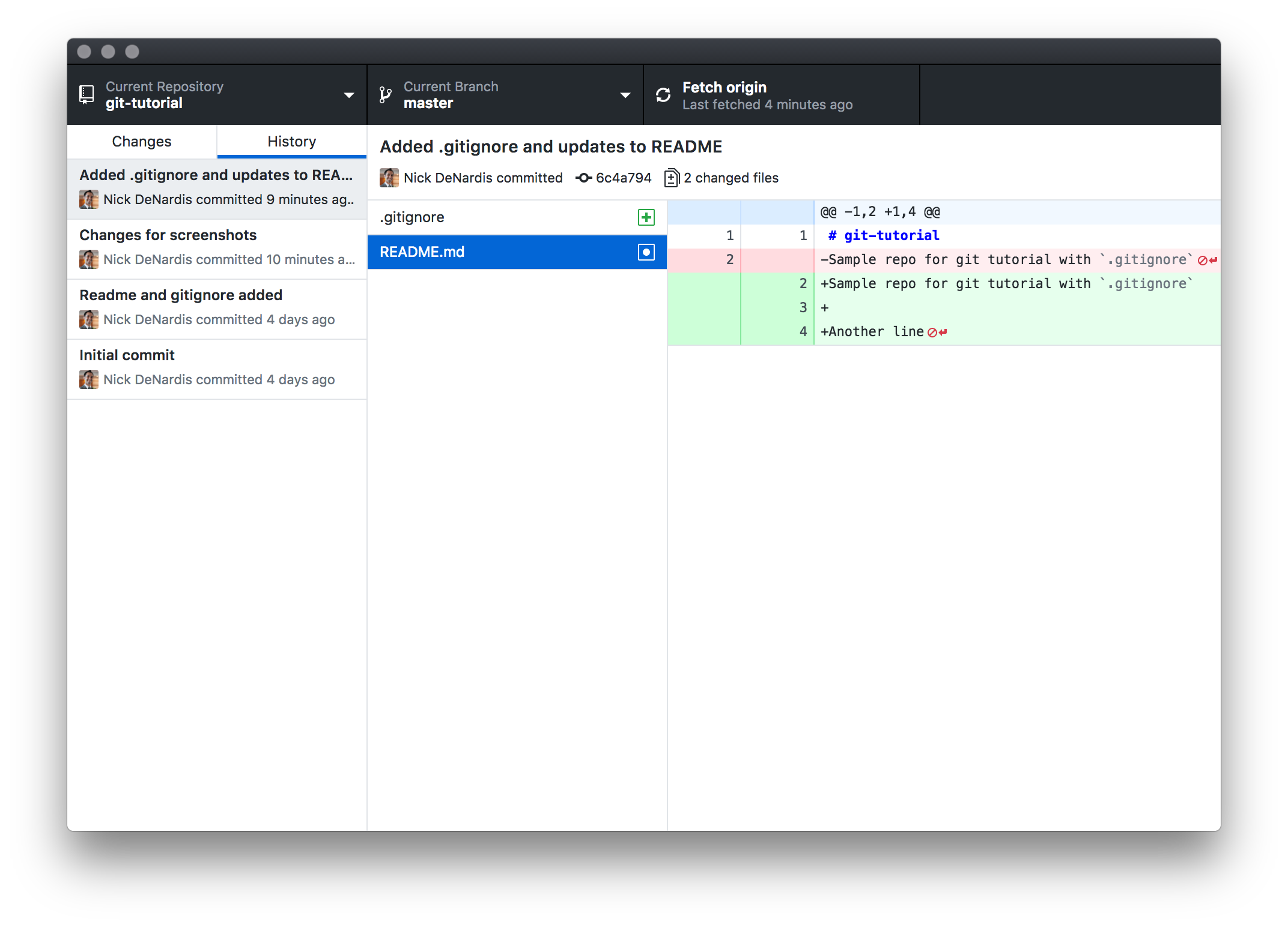 Github desktop screenshot