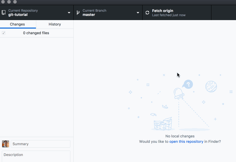 Animation of creating a branch in GitHub Desktop